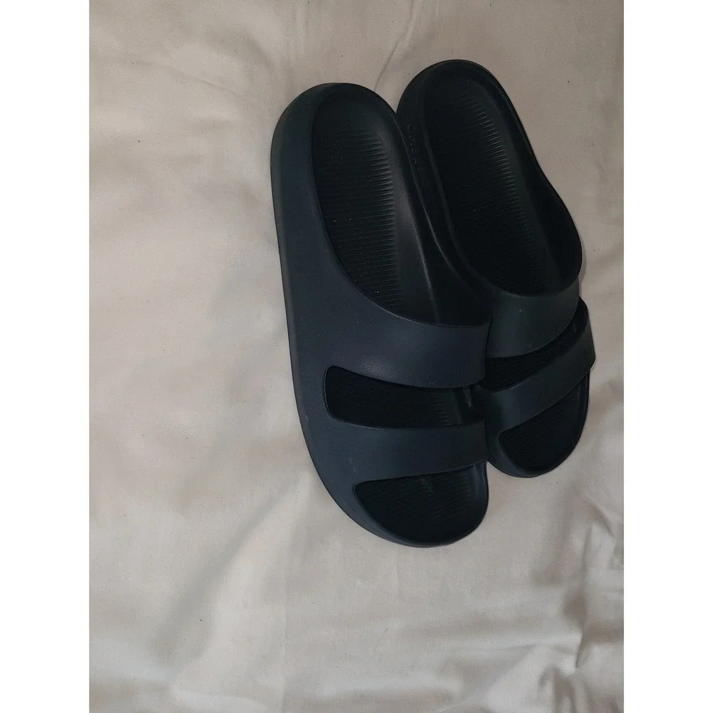 Bombas Friday Slides Mens 10 Navy Blue Two Strap Foam Comfort Sandals Shoes